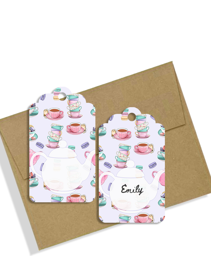 Gift Tags - Tea Party - set of 8 handmade gift tags
